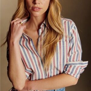Sezane Max Striped Button-Down Shirt